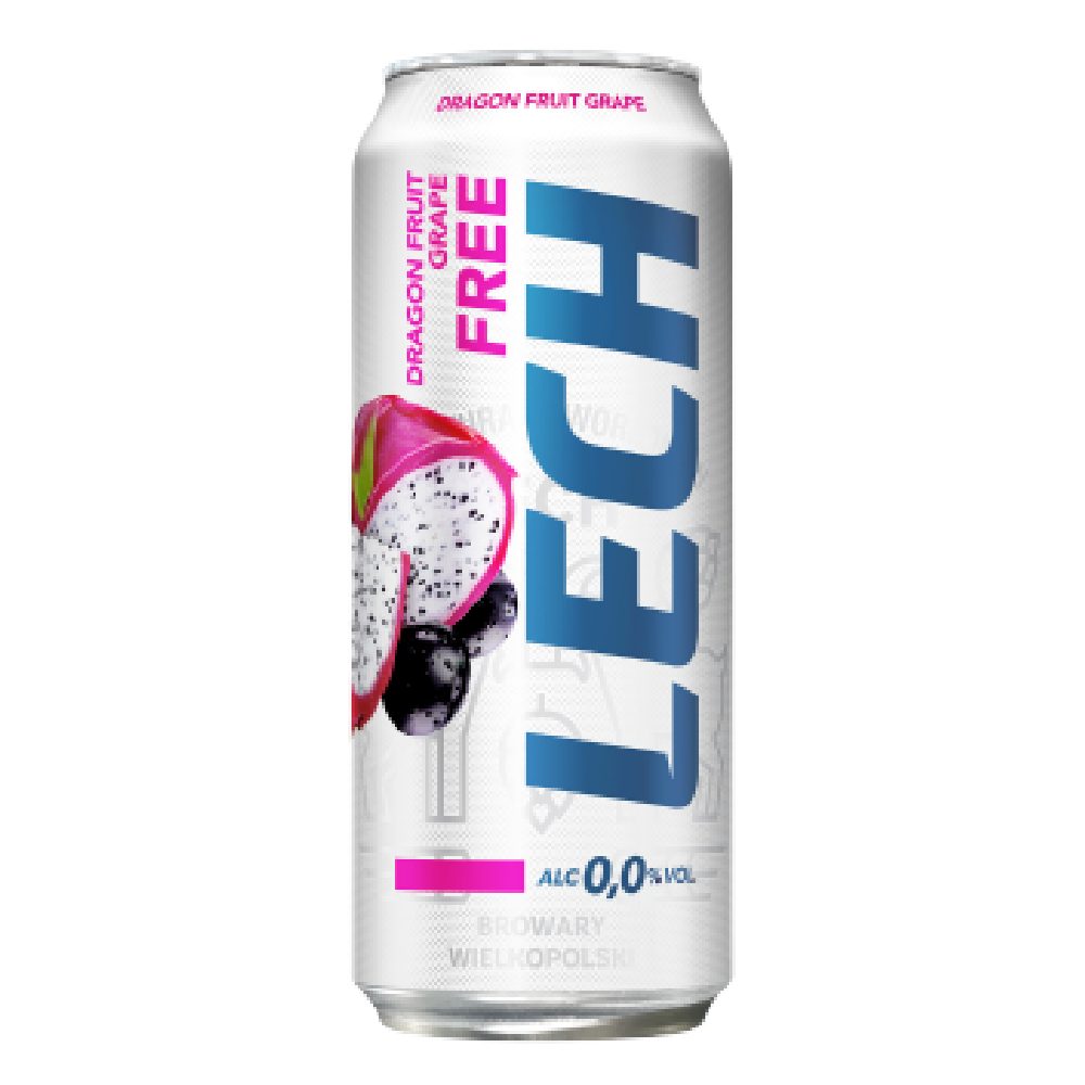 Piwo Lech Free Smoczy Owoc i Winogrono 0% 500 ml Puszka DRS