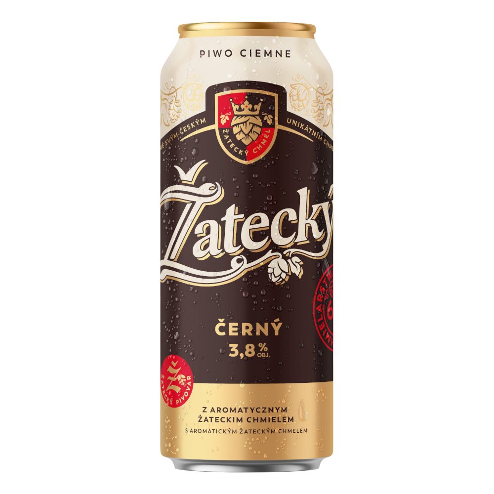 Piwo Zatecky Cerny 3,8% 500 ml puszka DRS