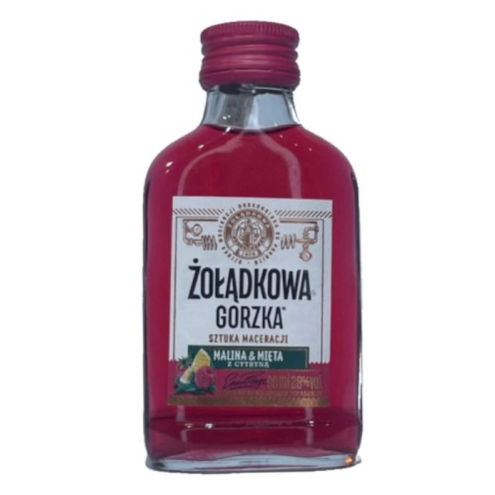Żołądkowa Gorzka Malina Mięta Cytryna 25% 90 ml
