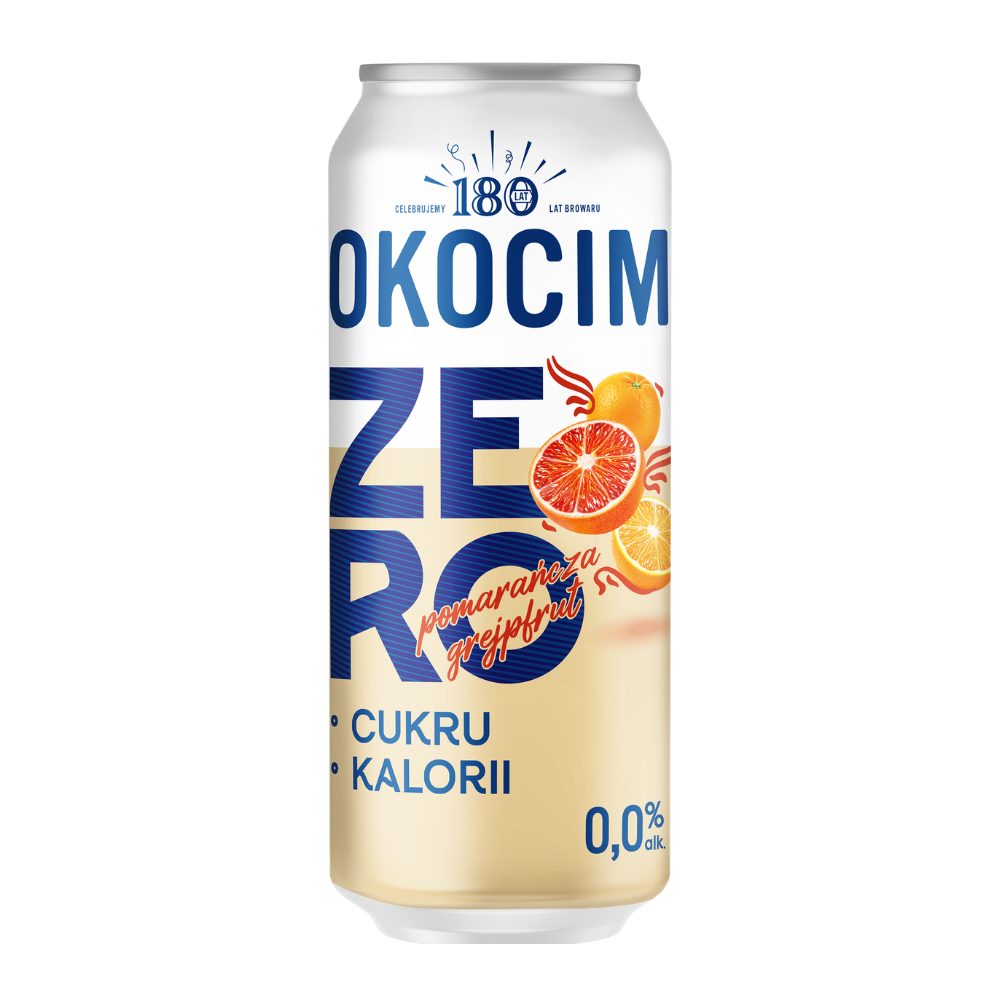 Piwo Okocim Zero Pomarańcza Grejpfrut 0% 500 ml Puszka DRS