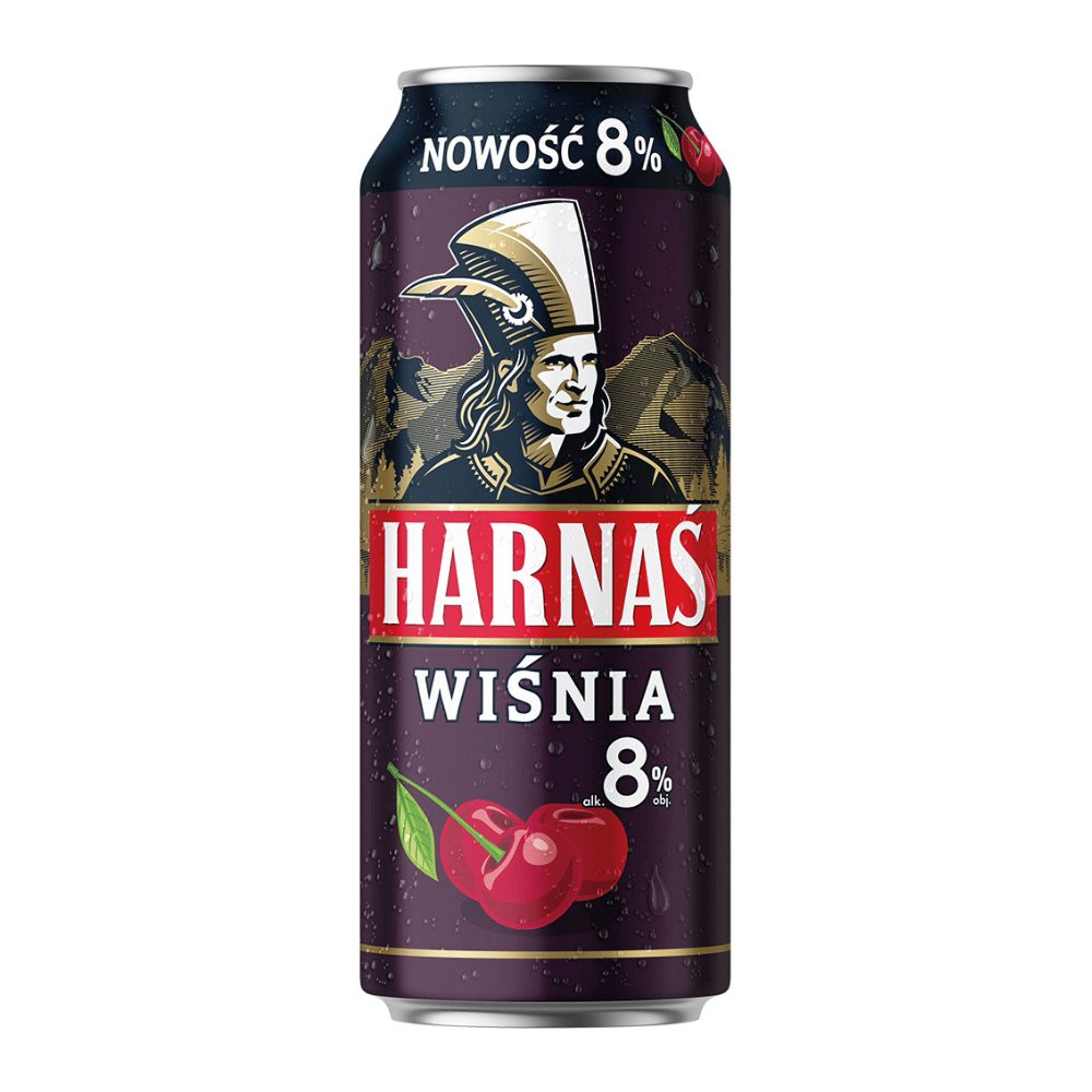 Piwo Harnaś Wiśnia 8% 500 ml puszka DRS