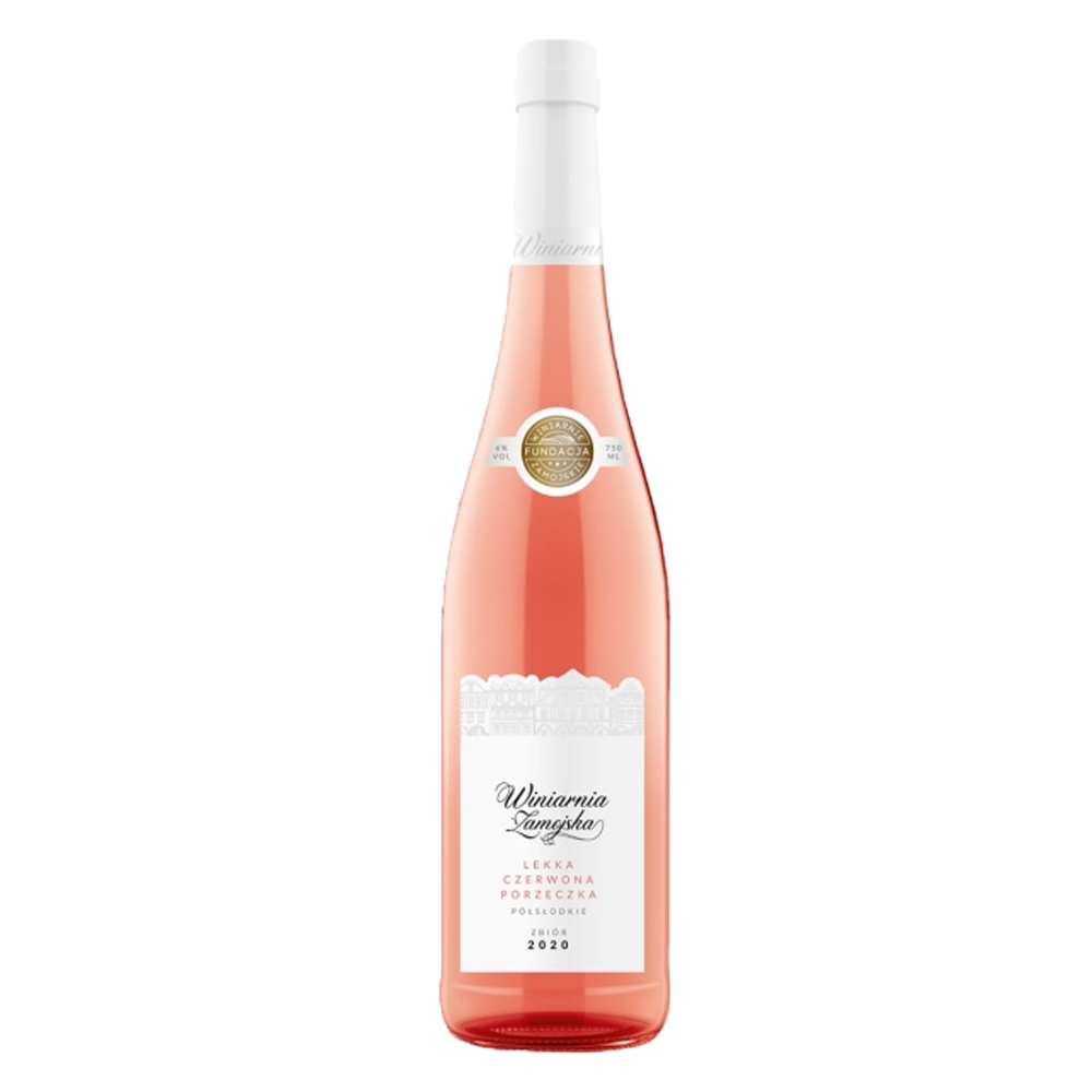 Wino Winiarnia Zamojska Lekka Czerwona Porzeczka 6% różowe półsłodkie 750 ml