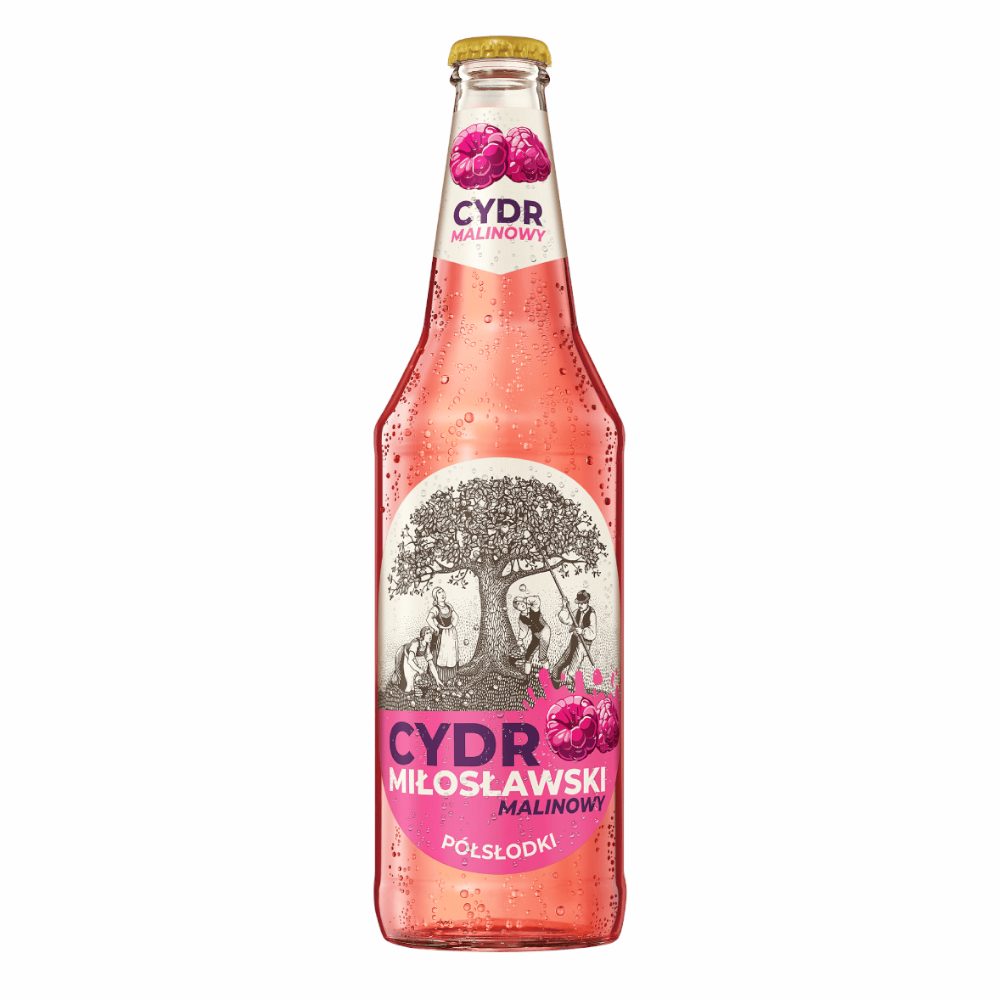 Cydr Miłosław Malinowy 4,5% 500 ml